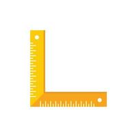 Carpenter angle ruler icon flat isolated vector