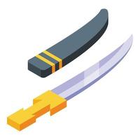 Albanian knife icon isometric vector. City travel vector