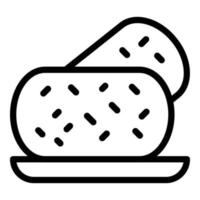 Meat croquette icon outline vector. Fried potato vector