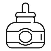 Ink bottle icon outline vector. Nib tool vector