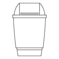 Dustbin icon, outline style vector