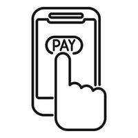 vector de esquema de icono de procesamiento de pago. pago de dinero