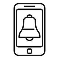 Smartphone notification icon outline vector. Home time vector