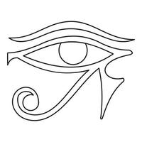 icono de ojo de horus, estilo de esquema vector