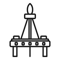 Fire gas rig icon outline vector. Drilling ocean vector