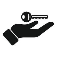 Tome el icono de la llave de la casa vector simple. agente de servicio