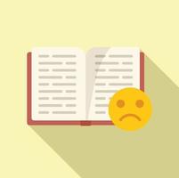 Dislike book icon flat vector. Social media vector