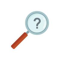Investigator question magnifier icon flat isolated vector