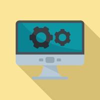 Software update icon flat vector. Upgrade system vector