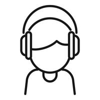 Listen audio lesson icon outline vector. Student class vector