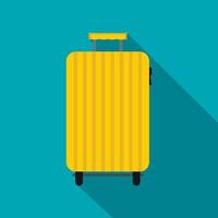 Suitcase on wheels icon, flat style vector