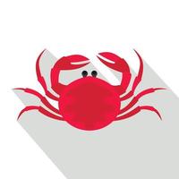 Big pink crab icon, flat style vector