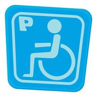 Invalid parking icon, cartoon style vector