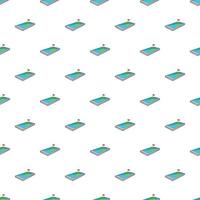 Golf course on phone pattern, cartoon style vector