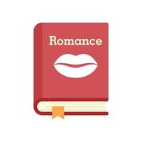 romance literario libro icono plano aislado vector