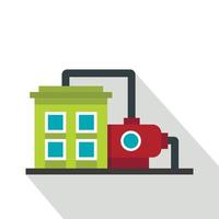 Factory building icon, flat style vector