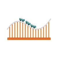 Speed roller coaster icon flat isolated vector