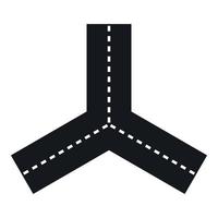 Three roads icon, simple style vector