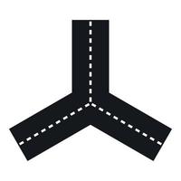 Three roads icon, simple style vector