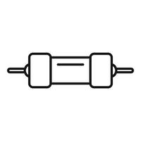 Electric resistor icon outline vector. Capacitor chip vector