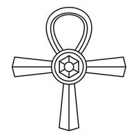 icono de símbolo ankh, estilo simple vector