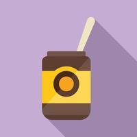 Open chocolate paste icon flat vector. Cream cocoa vector