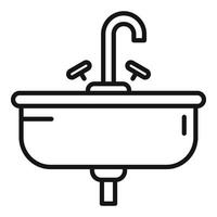 vector de contorno de icono de lavabo. drenaje de servicio