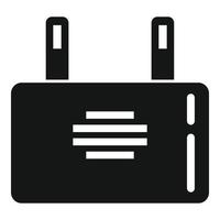 Electric capacitor icon simple vector. Resistor component vector