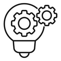 Idea bulb development icon outline vector. Earth recycle vector