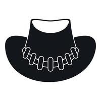 Cowboy hat icon, simple style vector