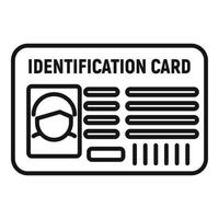 vector de contorno de icono de tarjeta de identificación. nombre de identificación