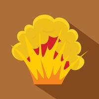 Flame and smoke icon, flat style vector