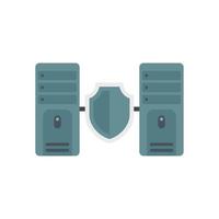 Server authentication icon flat isolated vector