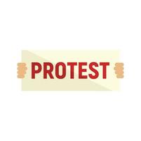 Protest in hands icon flat isolated vector