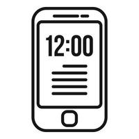 Phone time icon outline vector. Work control vector