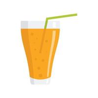 Drink orange juice icon flat isolated vector