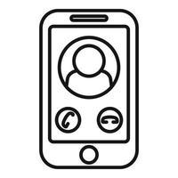 vector de contorno de icono de llamada de teléfono de agente. servicio Secreto