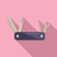 Pocket knife icon flat vector. Army multitool vector