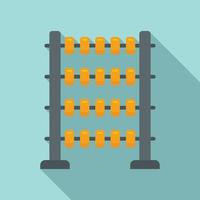 Chinese abacus icon flat vector. Math calculator vector