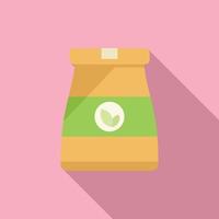 Eco package icon flat vector. Food box vector