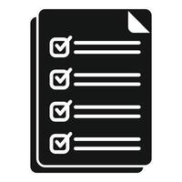 vector simple de icono de tarea de trabajo. lista de verificación de prueba