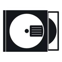 CD box with disc icon, simple style vector