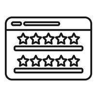 Web site product review icon outline vector. Online evaluation vector