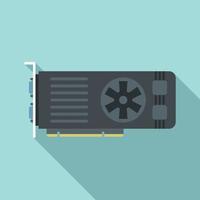 Video card cooler icon flat vector. Computer gpu vector