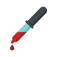 icono de prueba de sangre de gota vector aislado plano