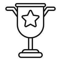 Rating cup icon outline vector. Customer star vector
