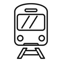 Train railway icon outline vector. Platform station vector