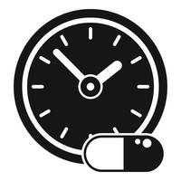 píldora hora tiempo icono vector simple. médico de familia