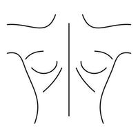 icono de espalda humana, estilo simple vector