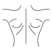 Human back icon, simple style vector